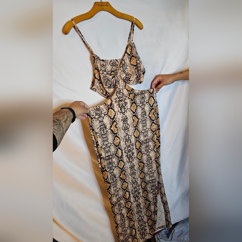 Snake print Cut Out Dress
